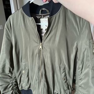 Olive green bomber jacket